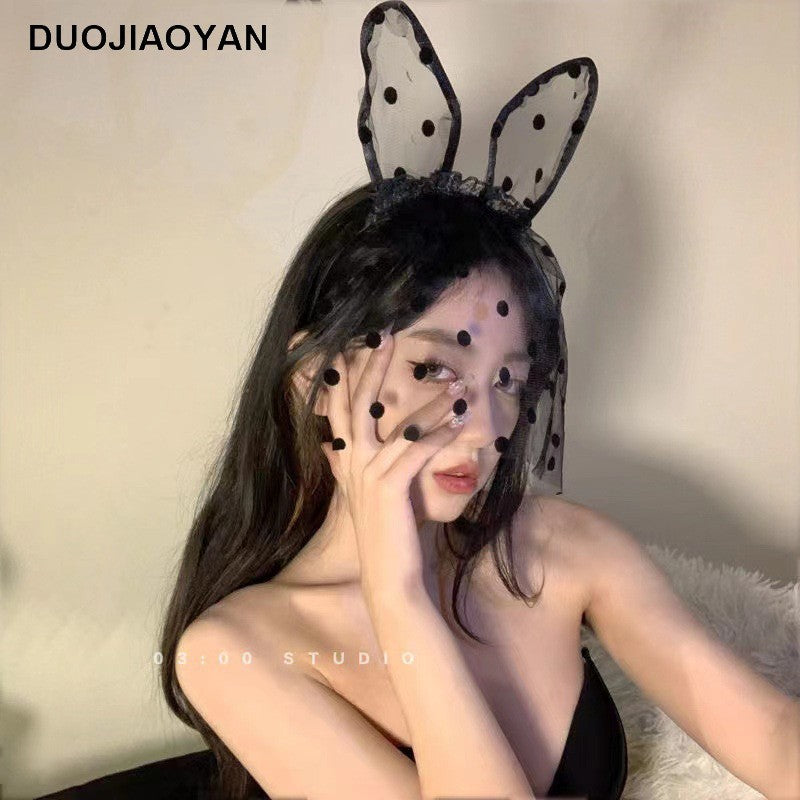 万圣节派对化妆舞会头饰蕾丝面纱网